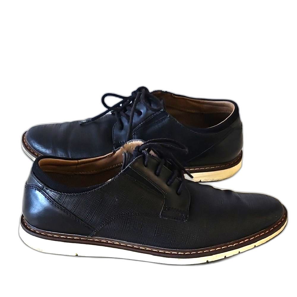 Parker & Sky Black Leather Oxford Dress Shoes Size 8 - Picture 7 of 7